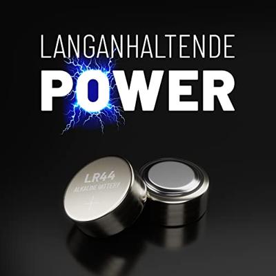 ABSINA AG13 LR44 knoopcellen, verpakking van 10 stuks, 1,5 V alkaline knoopcellen, lekvrij en met lange houdbaarheid, LR1154, L1154, L1154F, G13, G13A, 13GA / 157, V13GA / PX76A, RW82,