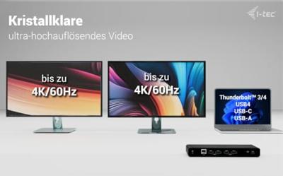 I-tec Universal Dual 4K Display Docking Station + Power Delivery 85W I-tec Universal Dual 4K Display Docking Station + Power Delivery 85W