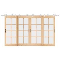 Schuifdeur onderdelenset 400 cm roestvrij staal zilverkleurig - thumbnail