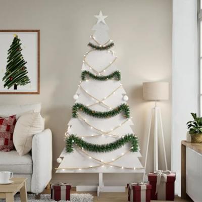 VidaXL Kerstdecoratie kerstboom 180 cm massief grenenhout wit VidaXL Kerstdecoratie kerstboom 180 cm massief grenenhout wit