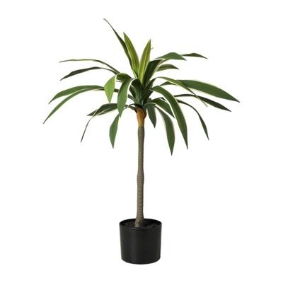 Kunstplant palm op lange steel - groen - ø15x90 cm