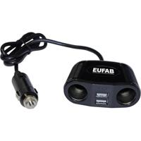 Eufab 16549 Sigarettenaanstekerverdeler Aantal sigarettenaanstekerbussen: 2 x Interfaces: USB: 2 x Stroombelasting (max.): 10 A - thumbnail
