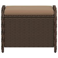 Tuinkruk met kussen 58x46x46 cm poly rattan bruin - thumbnail