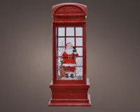 Kersttafereel in Telefooncel met LED en Muziek - thumbnail
