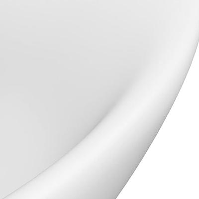 VidaXL Wastafel met overloop ovaal 58,5x39 cm keramiek matwit