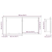 LED Spiegelkast Oud hout 100 x 12 x 45 cm Bewerkt hout - thumbnail