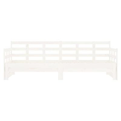 Slaapbank uitschuifbaar massief grenenhout wit 2x(80x200) cm Slaapbank uitschuifbaar massief grenenhout wit 2x(80x200) cm