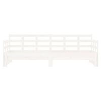 Slaapbank uitschuifbaar massief grenenhout wit 2x(80x200) cm - thumbnail