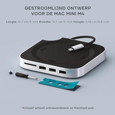 Satechi USB-C Stand/hub Mac mini M4 (SSD) - Space Grey Satechi USB-C Stand/hub Mac mini M4 (SSD) - Space Grey