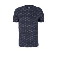 Tom Tailor T-shirt met all over print donkerblauw - thumbnail