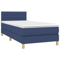 Boxspring met matras en LED stof blauw 160x200 cm - thumbnail