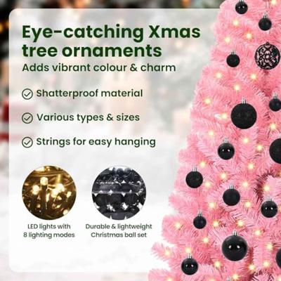 VidaXL Kerstboom met 150 led met standaard roze 150 cm pvc VidaXL Kerstboom met 150 led met standaard roze 150 cm pvc