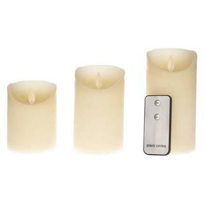 Kaars wax rustiek bewegende vlam 3 stuks 7,5x10 12,5 15 cm ivoor afstandsbediening Anna's Collection - Annas collection Kaars wax rustiek bewegende vlam 3 stuks 7,5x10 12,5 15 cm ivoor afstandsbediening Anna's Collection - Annas collection