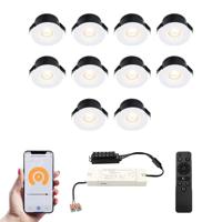 Set van 10 Cadiz Smart LED Mini Inbouwspots - Veranda spots - 12V 3W 200lm - Dimbaar - Wifi & Bluetooth - 2700K - IP44 waterdicht - Wit - thumbnail