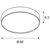 SLV Dimbare plafondlampMedo 60 60cm - 3000-4000K met grijze kap - 1001899 - thumbnail