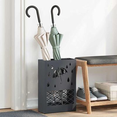 VidaXL Paraplu standaard antraciet 28 x 12 x 41 cm staal VidaXL Paraplu standaard antraciet 28 x 12 x 41 cm staal