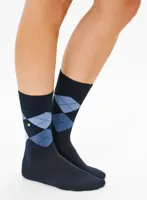 Burlington Manchester Katoenen Heren Sokken - Biologisch katoenen heren kousen met ruit print - thumbnail