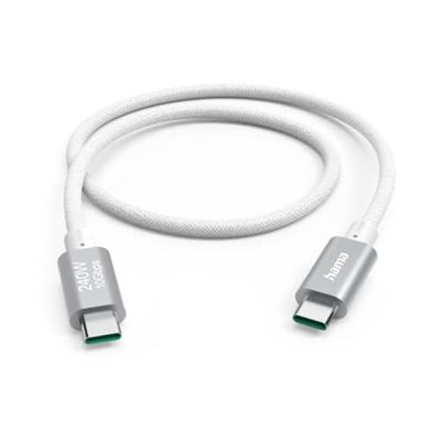 Hama Oplaadkabel USB C - USB C Full-Featured USB 3.2 GEN2 10Gbit/s 150 cm Wit/Aluminium Hama Oplaadkabel USB C - USB C Full-Featured USB 3.2 GEN2 10Gbit/s 150 cm Wit/Aluminium