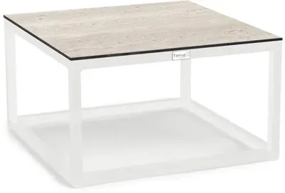 Tierra Outdoor lounge tuintafel rio travertin trespa 60x60x35cm crème white