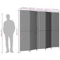 Kamerscherm 5 panelen poly rattan grijs - thumbnail