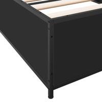 Bedframe bewerkt hout en metaal zwart 90x200 cm - thumbnail