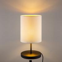 Scandinavische stijl Tafellamp - Corduroy Lampenkap - Cilinder - Wit - ø20 x 40 cm - E27 Fitting - Geschikt voor Woonkamers en slaapkamers - Met schakelaar - thumbnail