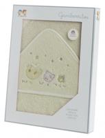 Gamberritos badcape Vogeltjes 100 x 100 cm katoen beige - thumbnail