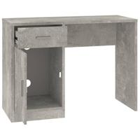 Bureau met kast en lade 100x40x73 cm bewerkt hout betongrijs - thumbnail