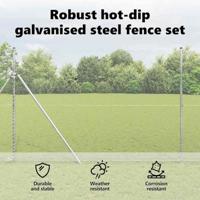 VidaXL Afrasteringspaal zilver 10 x 1,6 m (13 mm gaas) staal - thumbnail