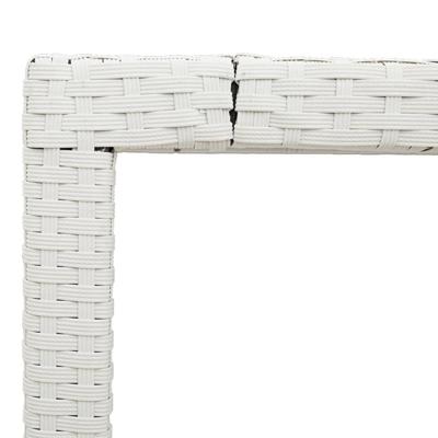 Tuintafel met glazen blad 150x90x75 cm poly rattan wit - thumbnail