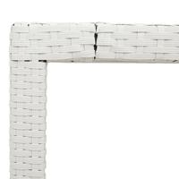 Tuintafel met glazen blad 150x90x75 cm poly rattan wit - thumbnail