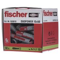 10mm plug Duopower 10x50mm met kraag universeel voor muur gipsplaat hollewand 50 stuks