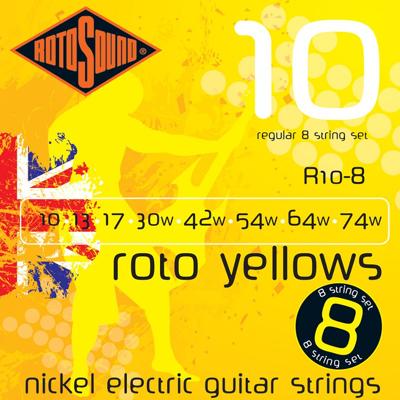 Rotosound R10-8 Roto Yellows set gitaarsnaren 010 - 074w