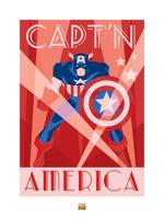 Kunstdruk Marvel - Deco Captain America - 60x80cm - thumbnail