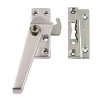 AXA 3319 Veiligheids raamsluiting F1 met cilindersluiting, nok en haakschoot opbouw linksdraaiend - 3319-61-91/GE - thumbnail