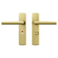 AXA AXA Curve klik deurkruk Milan op schild WC-/badkamersluiting 63/8 mm - aluminium/goud - thumbnail