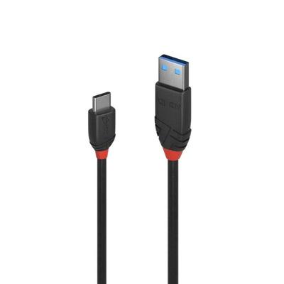 LINDY 36915 USB-kabel USB 3.2 Gen1 USB-C stekker, USB-A stekker 0.50 m Zwart