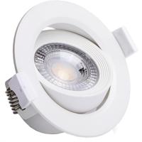 LED Inbouwspot 7W - Natuurlijk Wit 4000K - Kantelbaar Rond Mat Wit - Aluminium - thumbnail