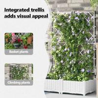 VidaXL Tuin bloempot 2 pcs wit 80 x 40 x 125,5 cm staal - thumbnail