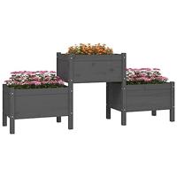 VidaXL Plantenbak 178,5x44x75 cm massief grenenhout grijs - thumbnail