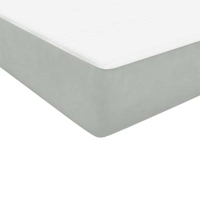 Boxspring met matras fluweel lichtgrijs 140x210 cm