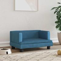 vidaXL Hondenmand 60x40x30 cm fluweel blauw - thumbnail