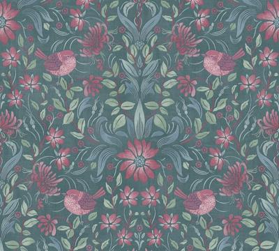 AS Creation Maison Charme - Donker Groen - Vogel - 390754