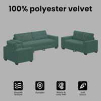 Bankstel 3 pcs Donkergroen 221 x 80 x 80 cm Fluweel - thumbnail