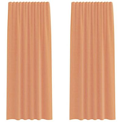 VidaXL Voile gordijnen met roedezakken 2 st terracotta VidaXL Voile gordijnen met roedezakken 2 st terracotta