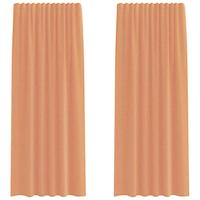 VidaXL Voile gordijnen met roedezakken 2 st terracotta - thumbnail