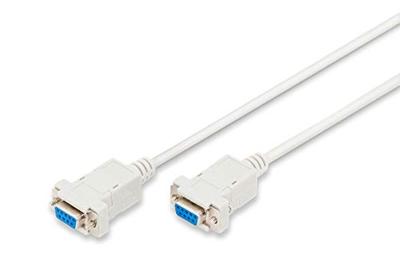 DIGITUS Zero Modem Kabel - D-Sub 9 naar D-Sub 9 - bus naar bus - 3.0m aansluitkabel - Beige