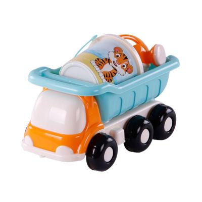 Cavallino strand kiepwagen met emmerset blauw, 5dlg.