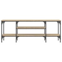 Tv-meubel 121x35x45 cm bewerkt hout en ijzer sonoma eikenkleur - thumbnail