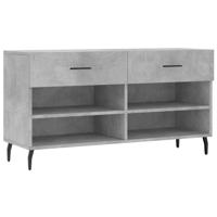 VidaXL Schoenenbank 102x35x55 cm bewerkt hout betongrijs - thumbnail